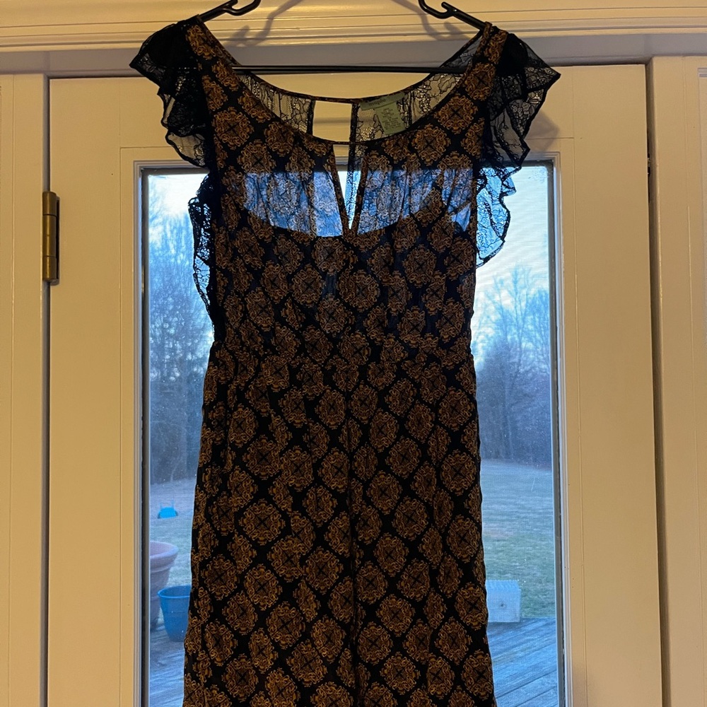 Black and Gold Lace Dress
